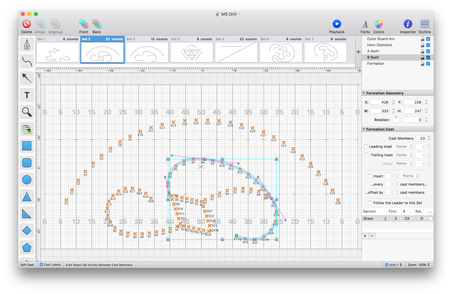 Drill Marching Band & Drum Corps Drill Design App for Mac