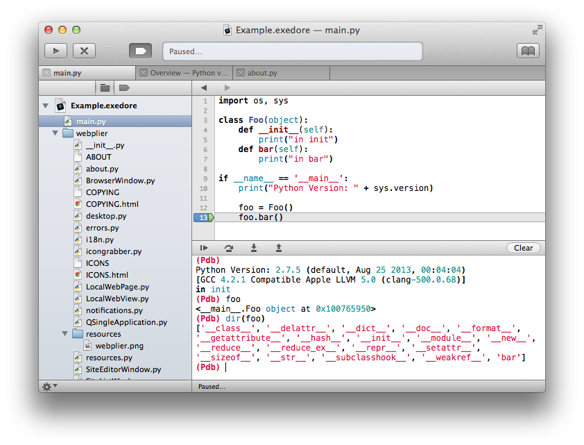 how to write python code on mac